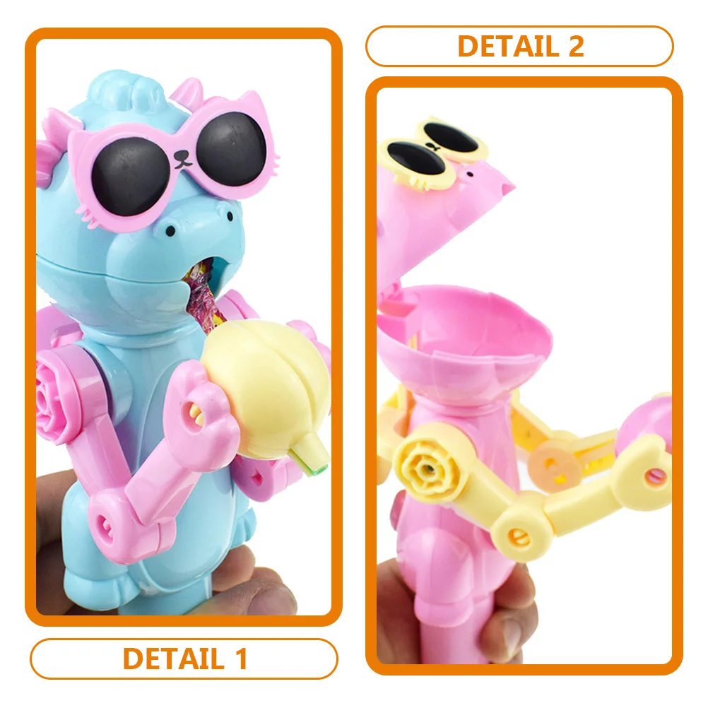 

6 Pcs Dinosaur Lollipop Robot Shaped Container Candy Storage Cartoon Holder For Party Funny