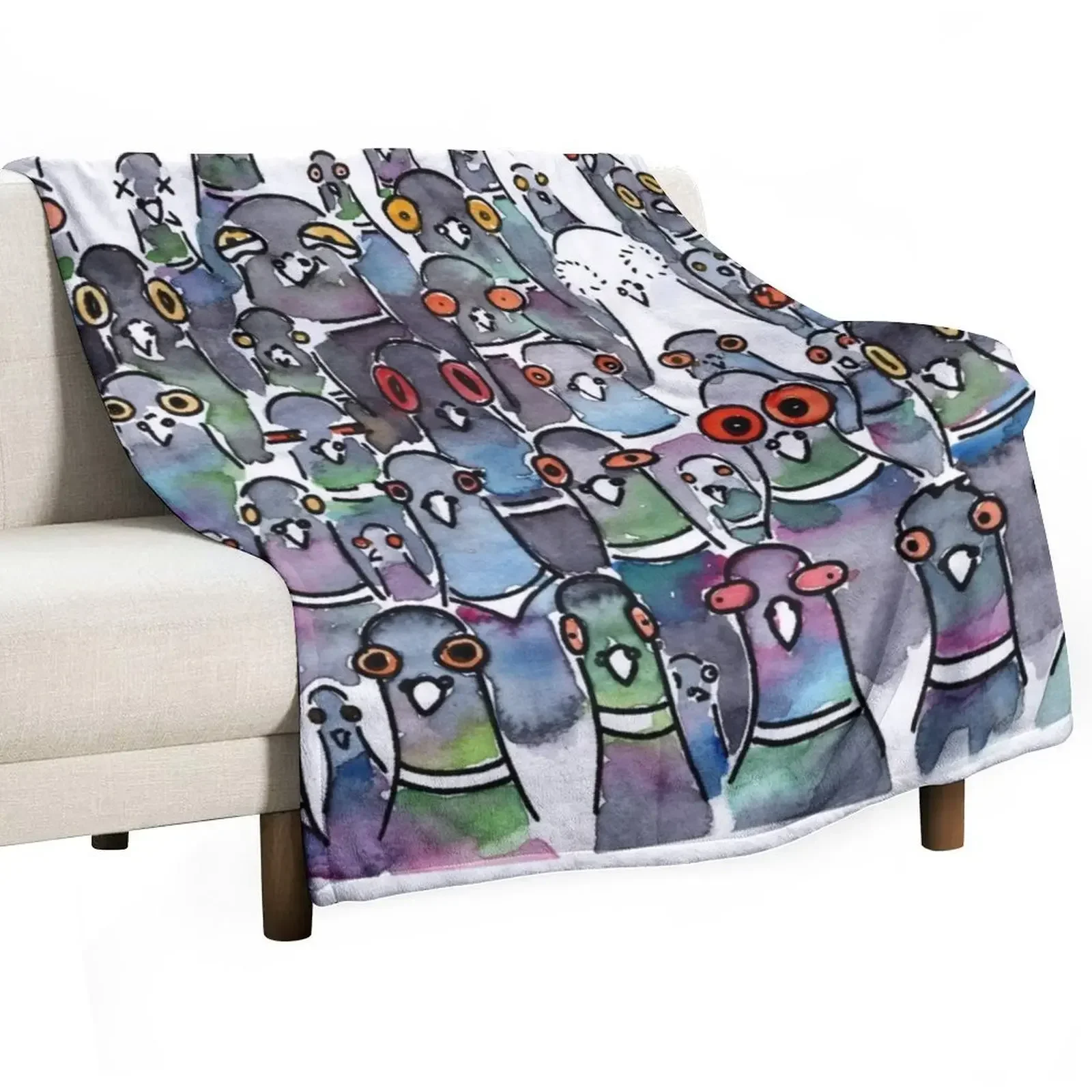 Pigeons Throw Blanket heavy to sleep Furrys Multi-Purpose Flannels Hairy for winter Blankets