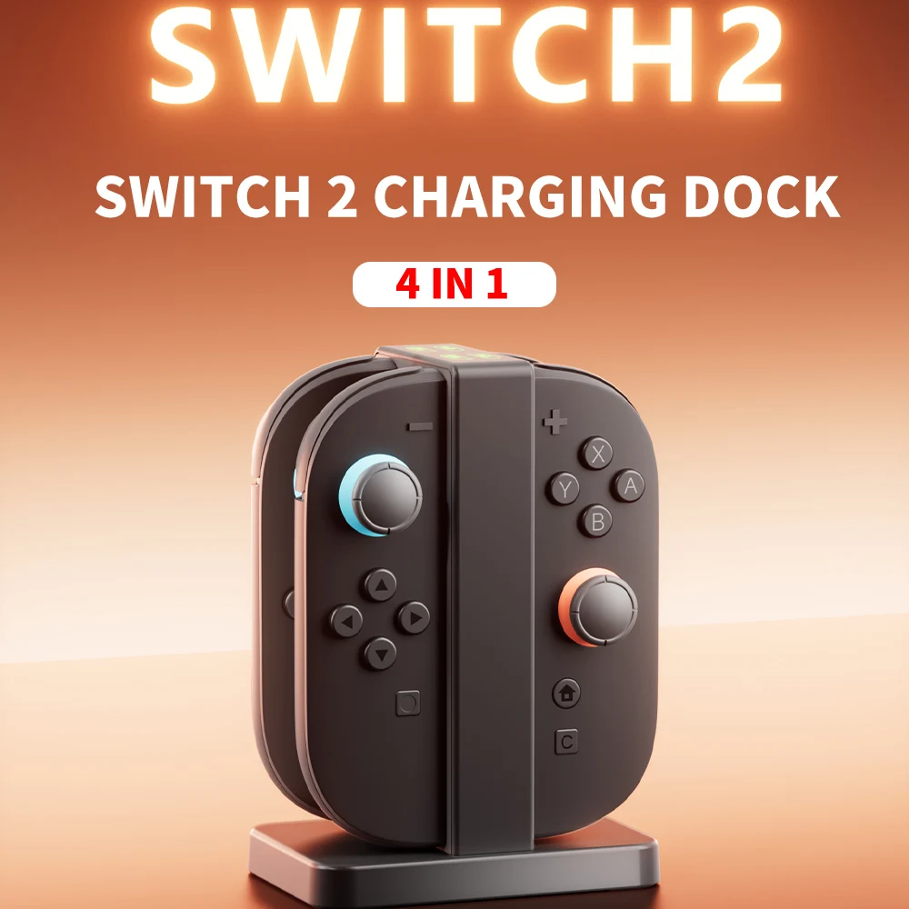 

4 in 1 Charging Dock Compatible with Nintendo Switch 2 (2025 Release) for joycon Controller,Design Switch Charge Station stand