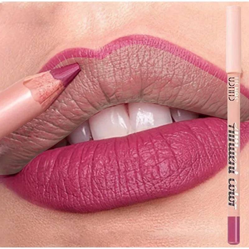 8-kleuren waterdichte lipliner potlood langdurige natuurlijke lipliner pen rode contour tint sexy donkerrood roze mat lippenstift potlood