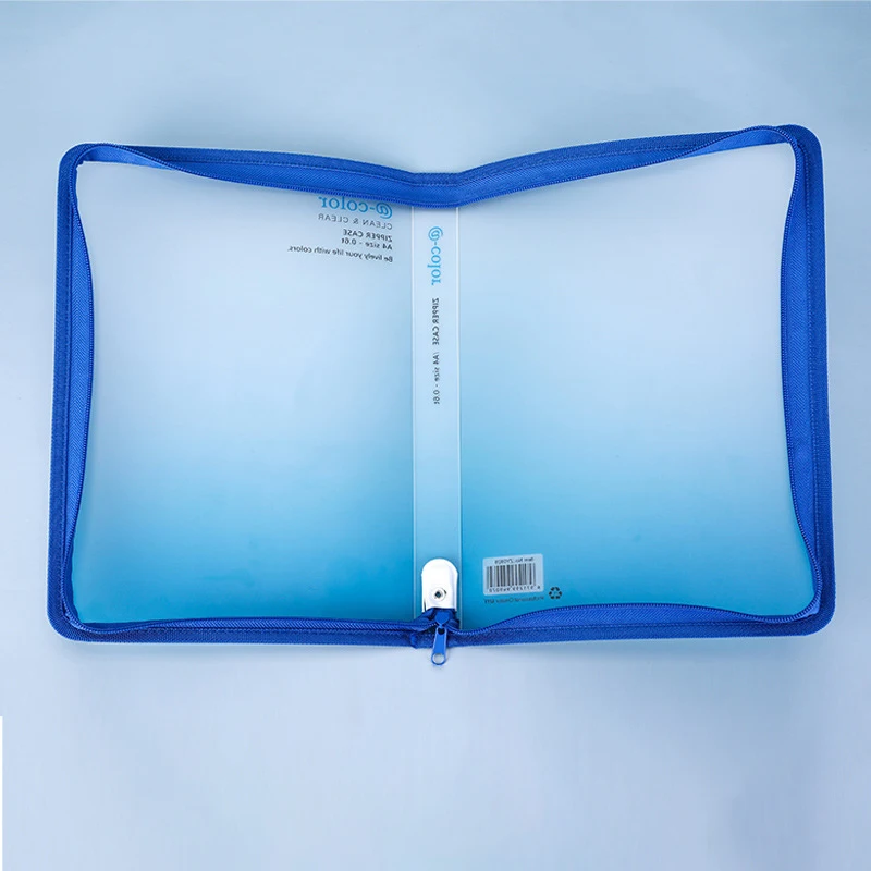 

Waterproof File Folder Three-Dimensional A4 Zipper File Bag Office Data File Bag Edge Wrapping Transparent Document Holder For