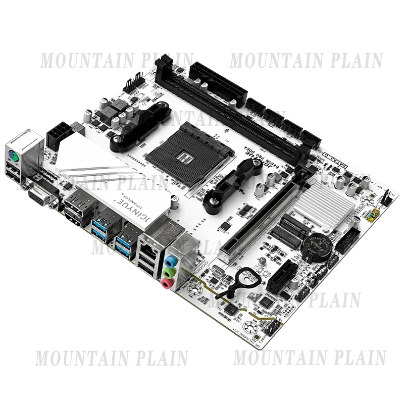 B450 Main Board White AM4 Desktop A320 with 12345 Generation CPU DDR4 Game Office