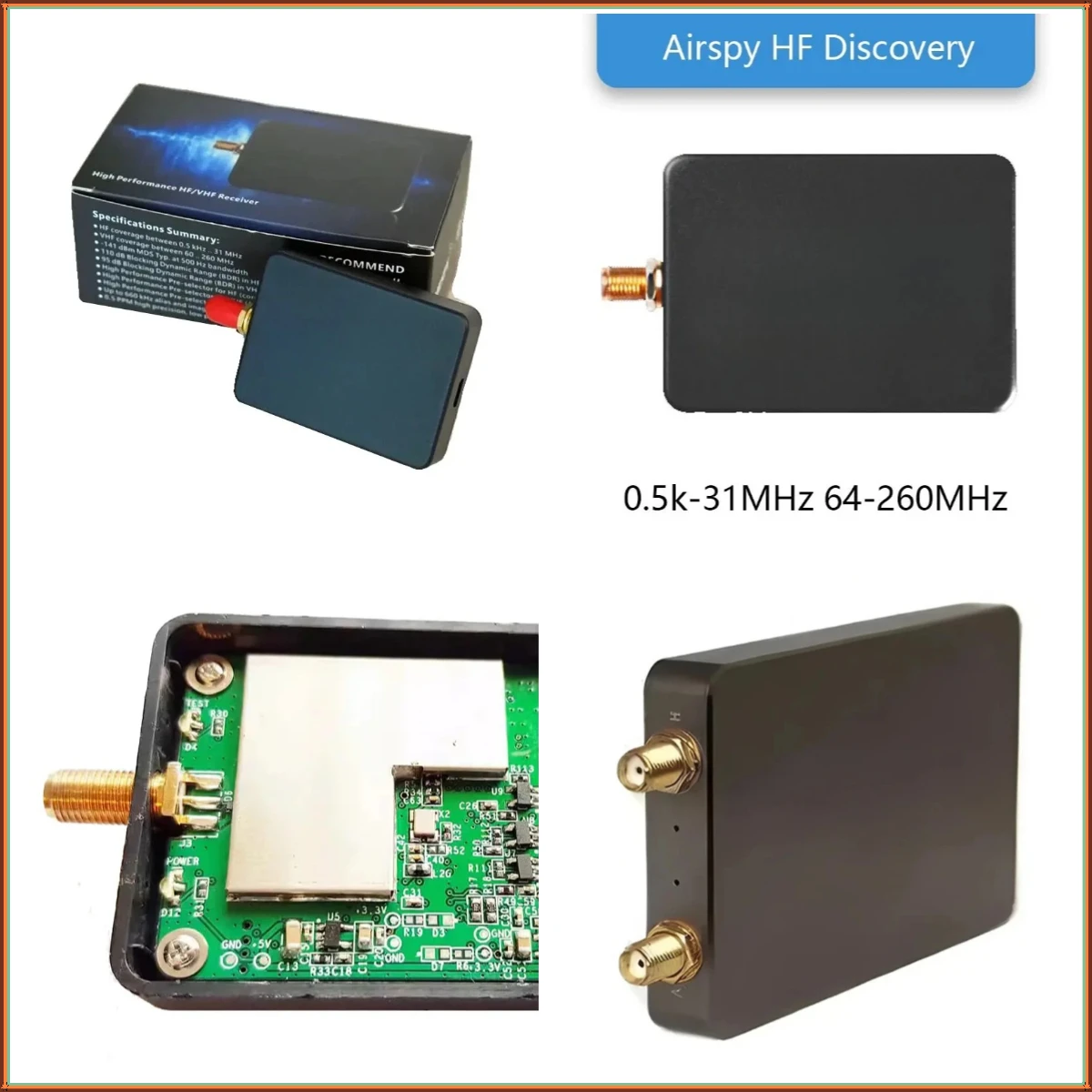 Airspy HF+ Discovery SDR Receiver, Shortwave & High-Frequency Radio Receiver for Software Defined Radio Enthusiasts