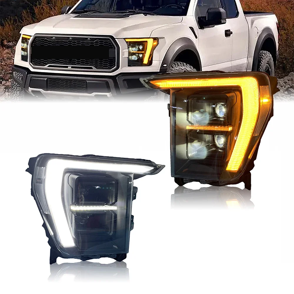 Full LED Light Head Lamp for Ford F150 2021 up P702 14th Gen with Turn Signal Assembly