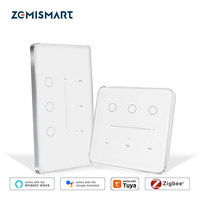 Zigbee Dimmer Switch 3 Gang Smart Wall Light Switch Touch Panel Percentage Adjust Brightness Works with Tuya Alexa Google Home