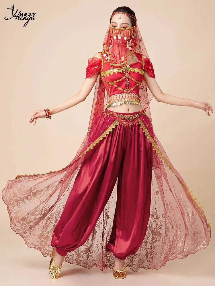 Novo traje de performance de dança indiana roupas de princesa adulto estilo exótico dunhuang deserto halloween palco desempenho traje