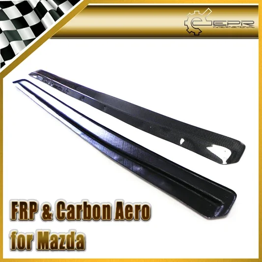 Car-styling Carbon Fiber Feed Style Side Skirt Add on Glossy Fibre Door Accessories Fit for Mazda RX7 FD3S