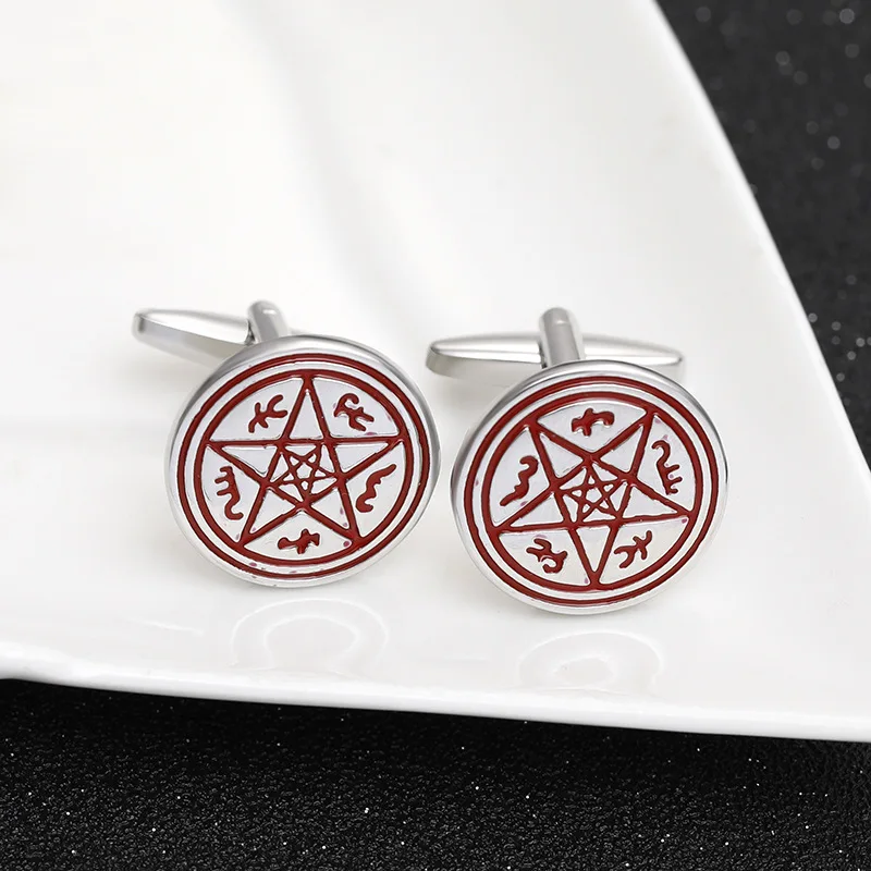 

Fashion Classic Men's Pentagram Cufflinks Woman's Business Wedding Casual Party Sleeve Studs Birthday Present