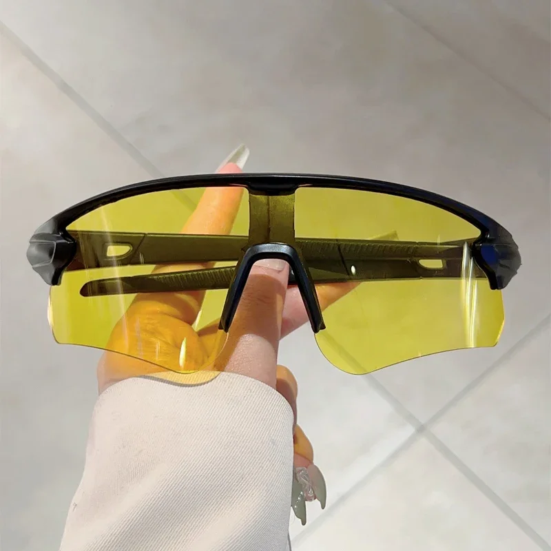 GM LUMIAS Semi Rimless Sports Goggle Men Oversize Mirror Professional Cycling Sunglasses Wrapped Round Anti-UV Protective Shades