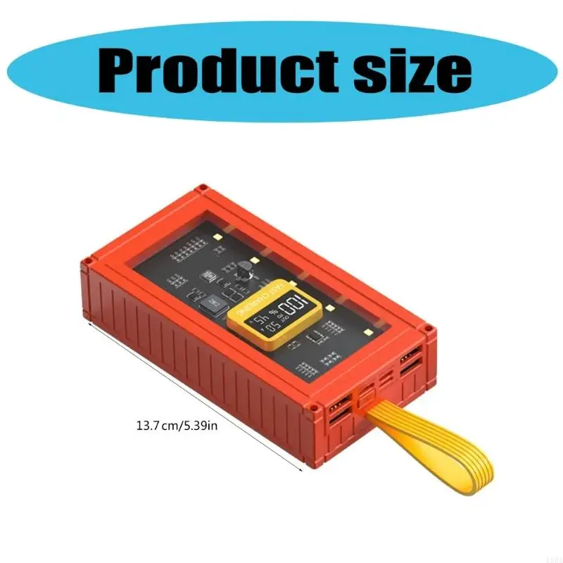 E8BA 20000MAH быстрая зарядка мобильная адаптер питания со светодиодным дисплеем и вспомогательным аккумулятором ночного света