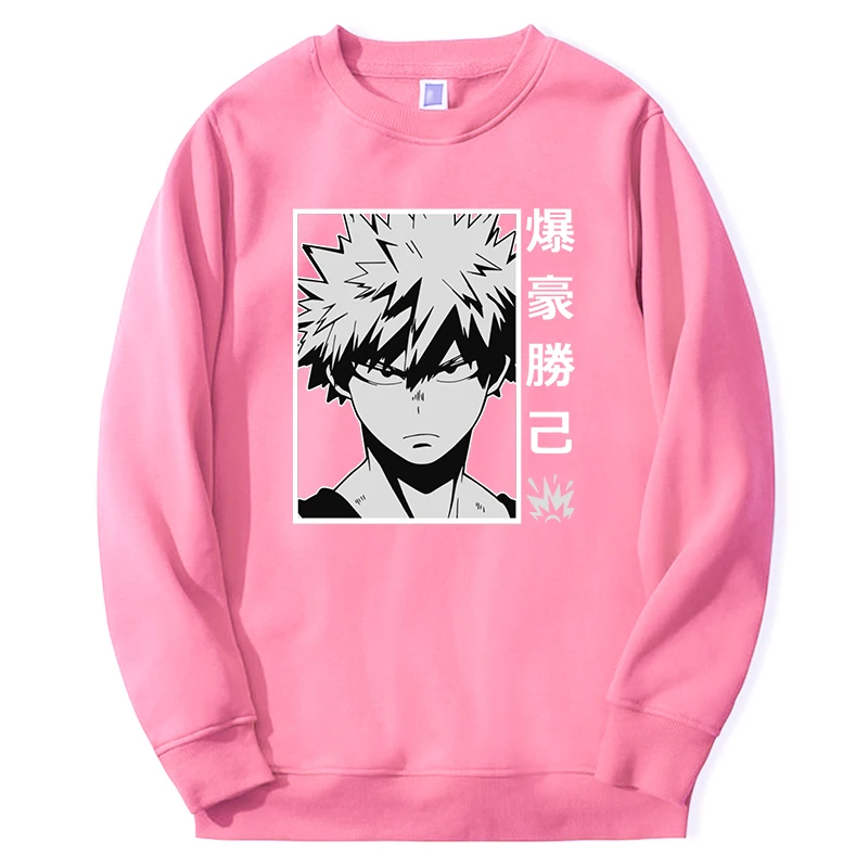 My Hero Academia Hoodie Sweatshirts For Men Mangas Anime Bakugou Deku Graphic Pullover Long Sleeve Round Neck New Moletom Hoody