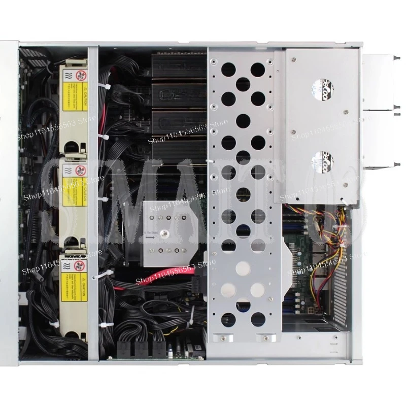 G465-12GPU Server Chassis with 4 Graphics Cards Redundant Power Supply EATX Main Board 12 Hot Swap