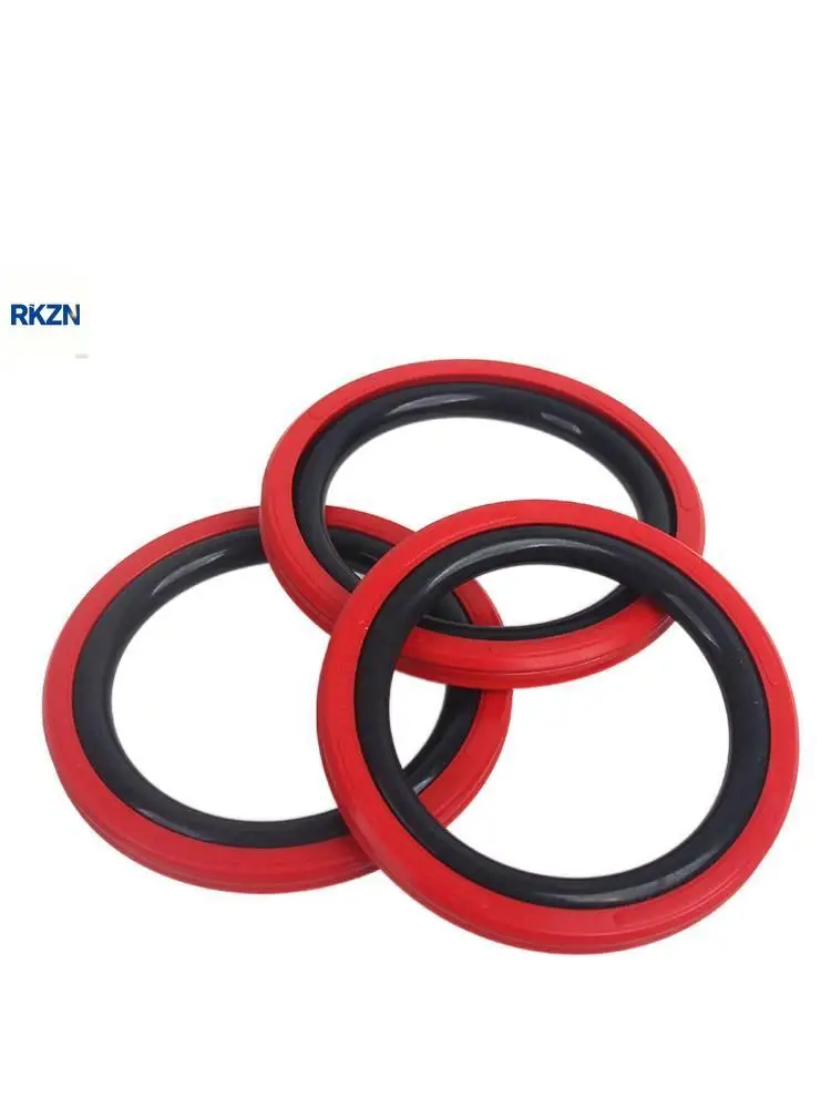 10pcs PU Glyd Ring Seal Red Polyurethane Hydraulic Cylinder Bilateral Piston Wear-Resistant Bore Seal