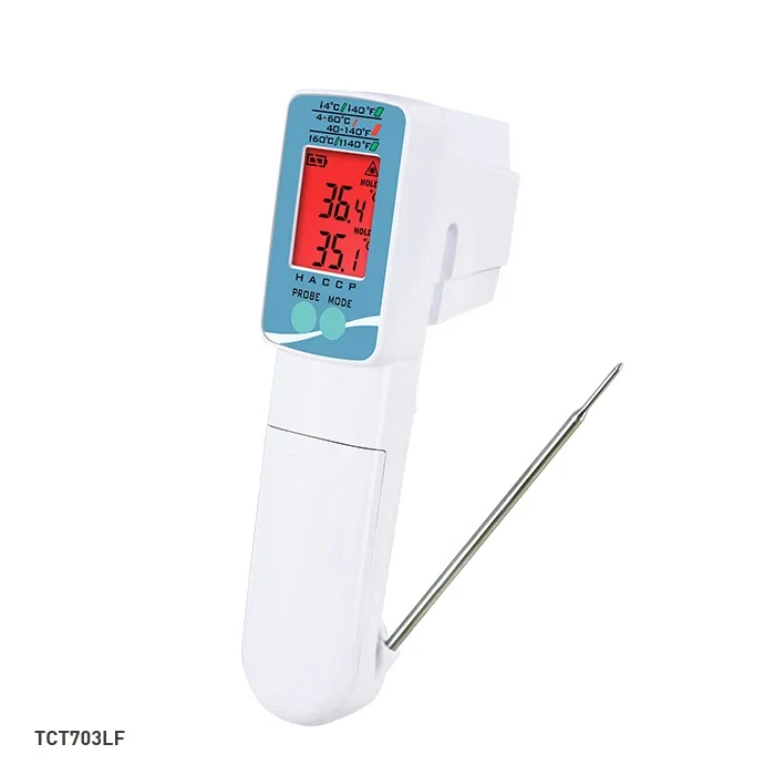 TECPEL D-177 Digital  HACCP Foods thermometer with stainless thermocouple probe