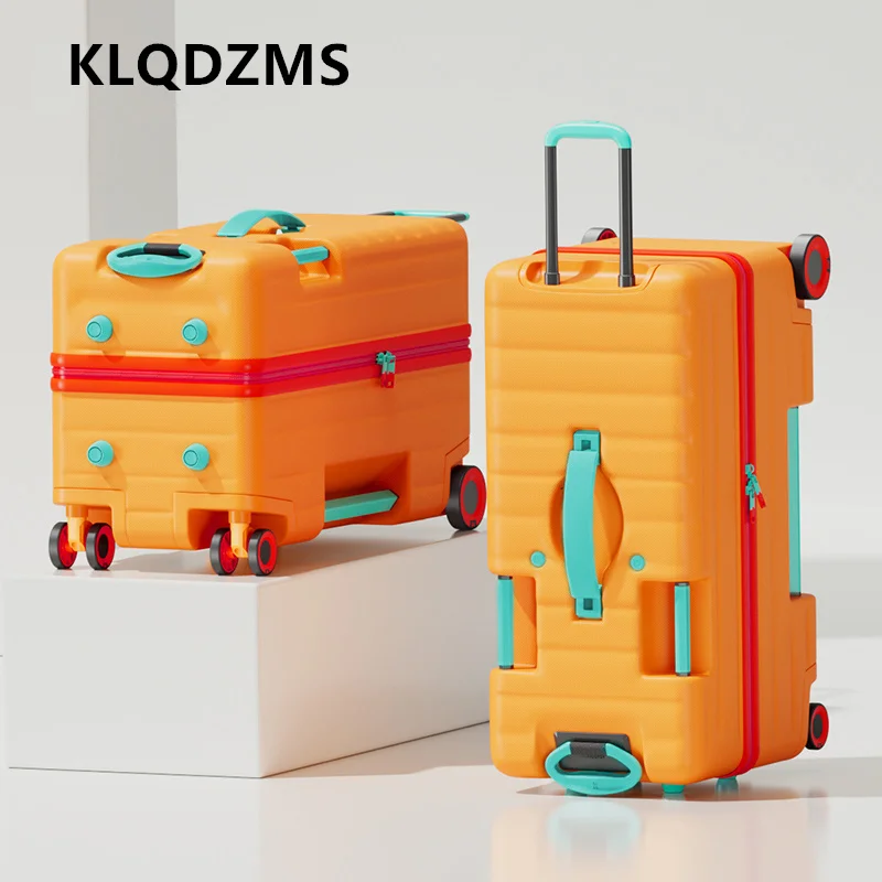 

KLQDZMS Высококачественный чемодан, 20-дюймовый посадочный ящик, детский чемодан на колесиках, может сидеть и ездаться, ящик для пароля, чемодан на колесиках