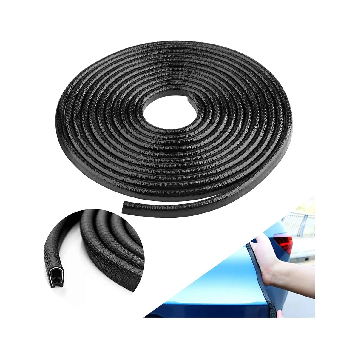 Car Edge Protector 10M U-Shape Edge Protection Rubber Edge Protector for SUV Sedan MPV and Most Models