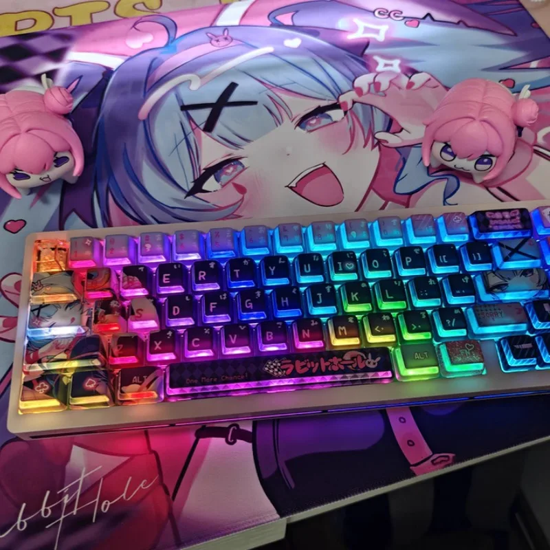 NEW Rabbit Hole Theme Anime Keycaps Mechanical Keyboard Cher