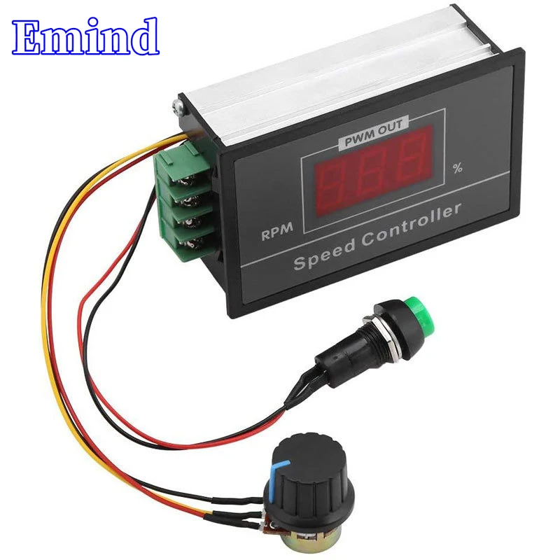 1/3/5/10/20Pcs Display Digital PWM DC Governador de Motor 6V12V24V48V Interruptor de Controle de Velocidade Stepless Controlador Display Shell