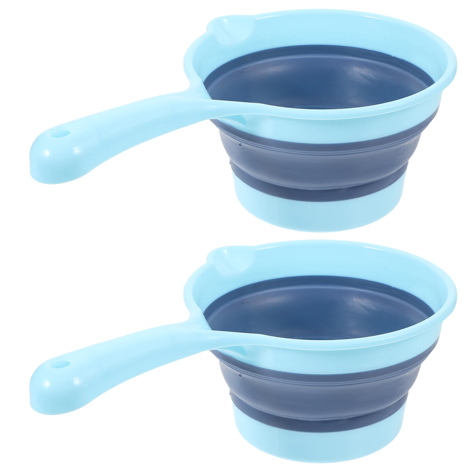

2pcs Folding Water Ladle Long Handle Collapsible Portable Kitchen Bath Camping Gardening Household Bailer Large Capacity Smooth