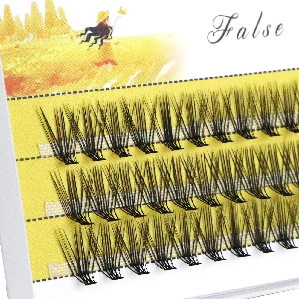 New 20D L-type Cluster Eyelash Natural Eyelash Extension 3D Russian Individual Eyelashes bunches 1box/60 Bundle Makeup Tool