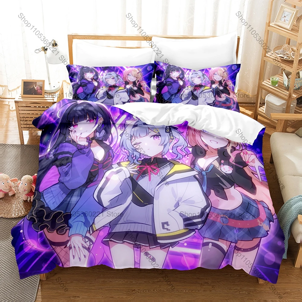 Kotoka Torahime XSOLEIL Institute Vice President Kawaii VTuber Live Art Bedding Duvet Cover + 2 Pillowcases Teen Bedroom Decor