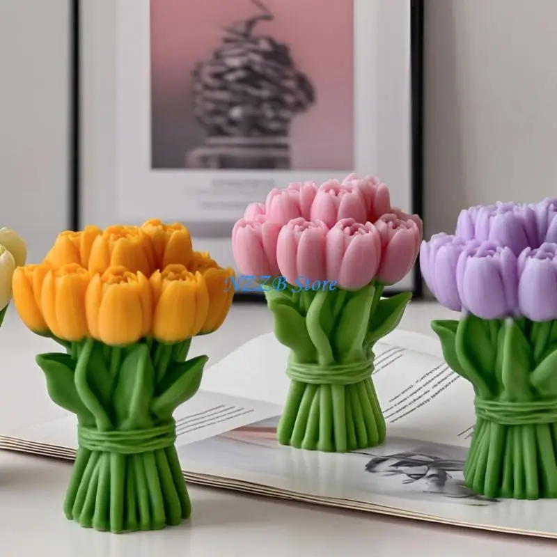 

T21F Flower Silicone Mold Creative Mold Silicone Texture Crafting Moulds for Candle Making and Festival Present