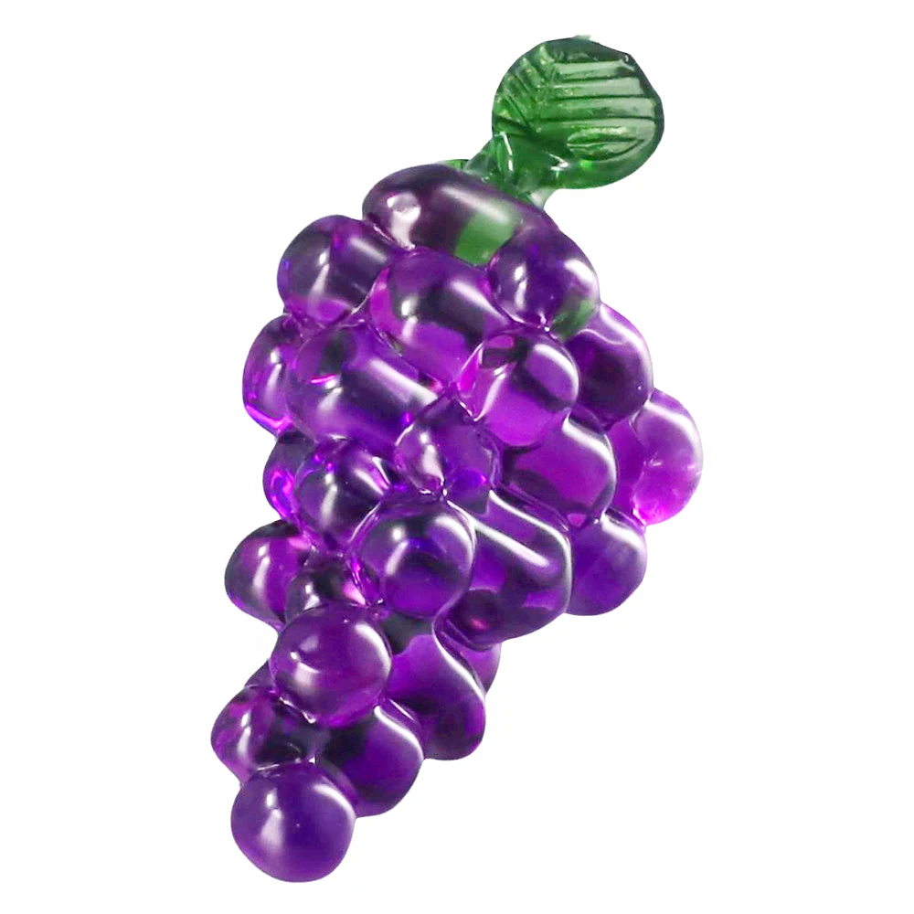 Purple Grape Tabletop Decoration Fruit Collection Crystal Fruit Decoration Purple Art Glass Grape Mini Home Decoration