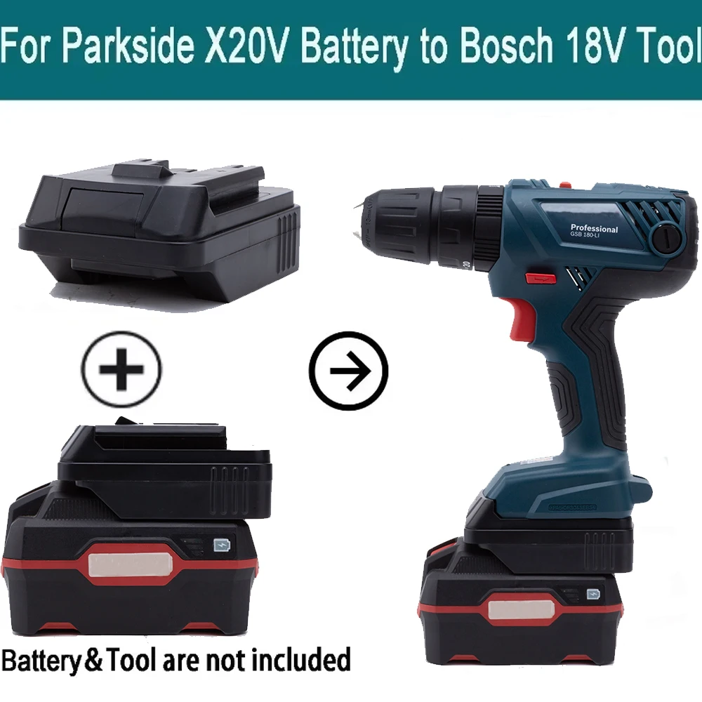 Battery Convert  Adapter for Lidl Parkside X20V Team Li-ion to for BOSCH 18V Power Tools  (Not include tools and battery)
