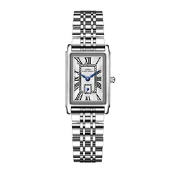 Elegante kleine dameshorloges zilver staal waterdicht luxe handklok vrouwelijk cadeau origineel merk dames rechthoekige polshorloges