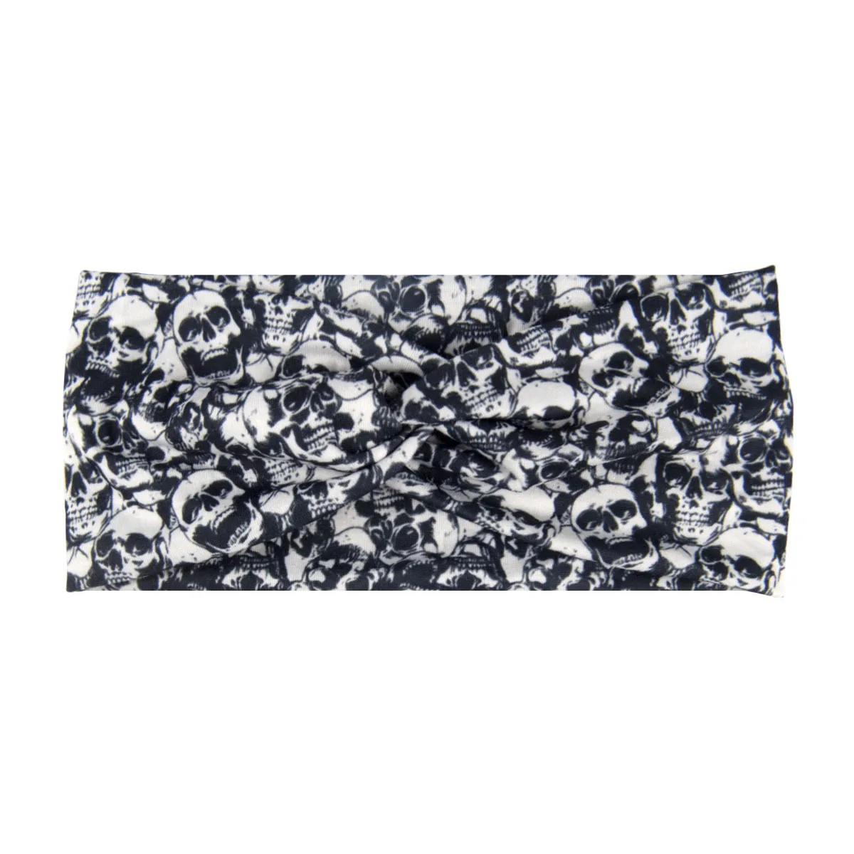 Böhmisch bedruckte Schädel Kürbis Grimasse Halloween breites Stirnband geknotet elastisches Stirnband Yoga Laufhaar Zubehör für Frauen – Detail 4