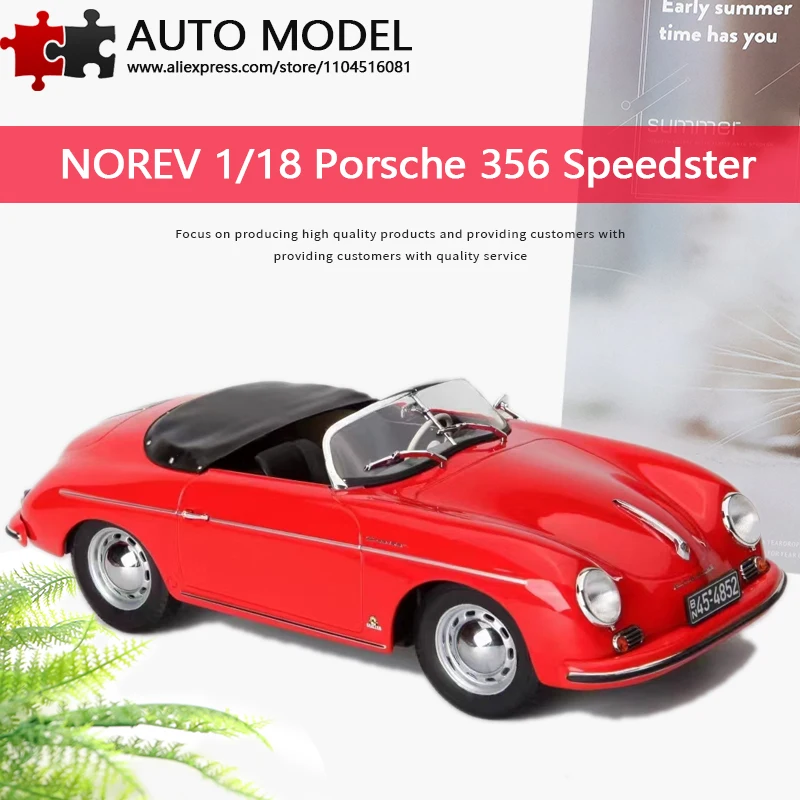 

1954 Porsche 356 Speedster Convertible Sports Car Vintage Car Die-Cast Metal Static Scale Miniature Model Norev 1:18 Realistic Alloy Car Model Collectible Gift for Adults and Boys Birthday Present
