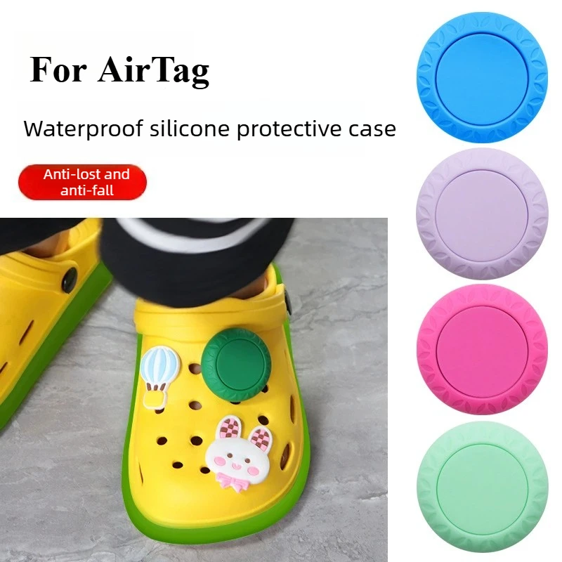 

Waterproof Silicone Case ，for Apple AirTag, Anti-Lost Tracker Cover for Pets Kids Shoes Crocs with Snug Fit