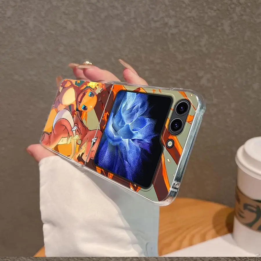 Чехол с японскими покемонами для Samsung Galaxy ZFlip7 ZFlip5 ZFlip6 Z Flip 7 6 5 4 3 ZFlip4 ZFlip3, жесткий чехол для телефона