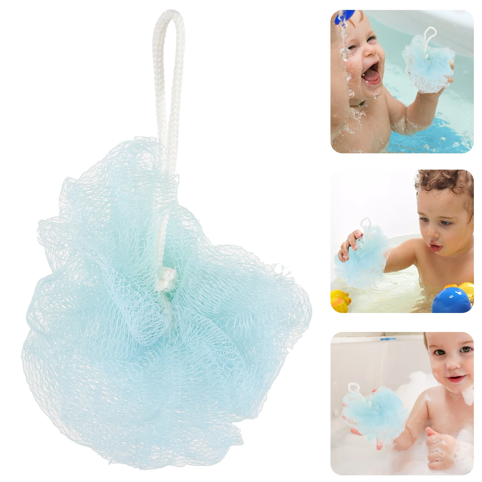 

4Pcs Exfoliate Bath Mesh Pouf Shower Loofahs Sponge Bath Ball for Cleansing Bathroom Spa Relax (Random Colours)(Random Style)