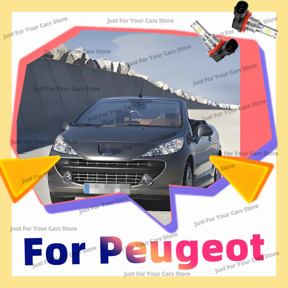 

2Pcs Fog Light Bulbs For Peugeot 307 2000-2009 308 405 407 408 2011-2022 508 2010-2014 Car Front LED Fog Lamps 6000K Replacement