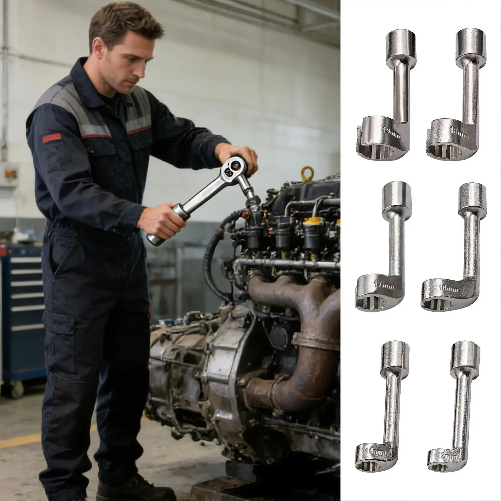 

Ключ для трубчатых соединений, инструмент для ремонта и обслуживания двигателя, торцевой ключ для труб двигателя для автомобилей, грузовиков, мастерских, внедорожников, гаражей, наружных работ