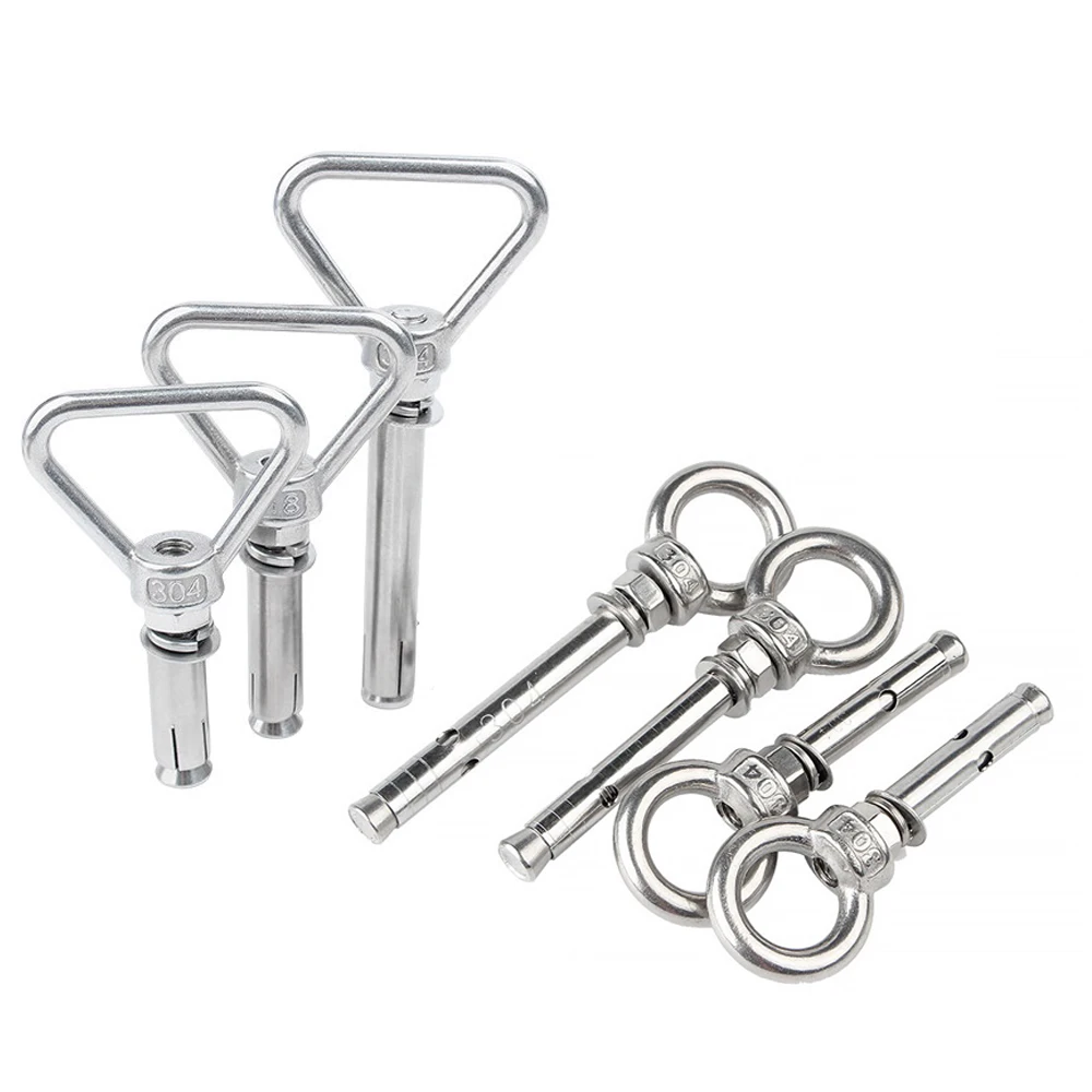 Universal Ring Sleeve Anchor M6-M20 304 Stainless Steel Round Triangle Lifting Eye Screw Hook Concrete Expansion Bolt