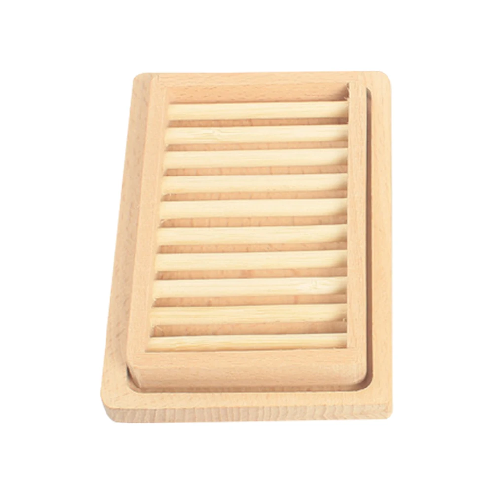 

Wooden Soap Holder Self Draining Dish Black Bamboo Eco Tray Rack Home Necessity Travel Bathroom Kitchen