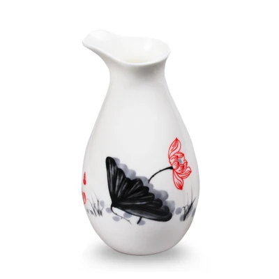 Ancient Style Ceramic Wine Pot White Porcelain Household Decanter White Wine Glass Square Ancient