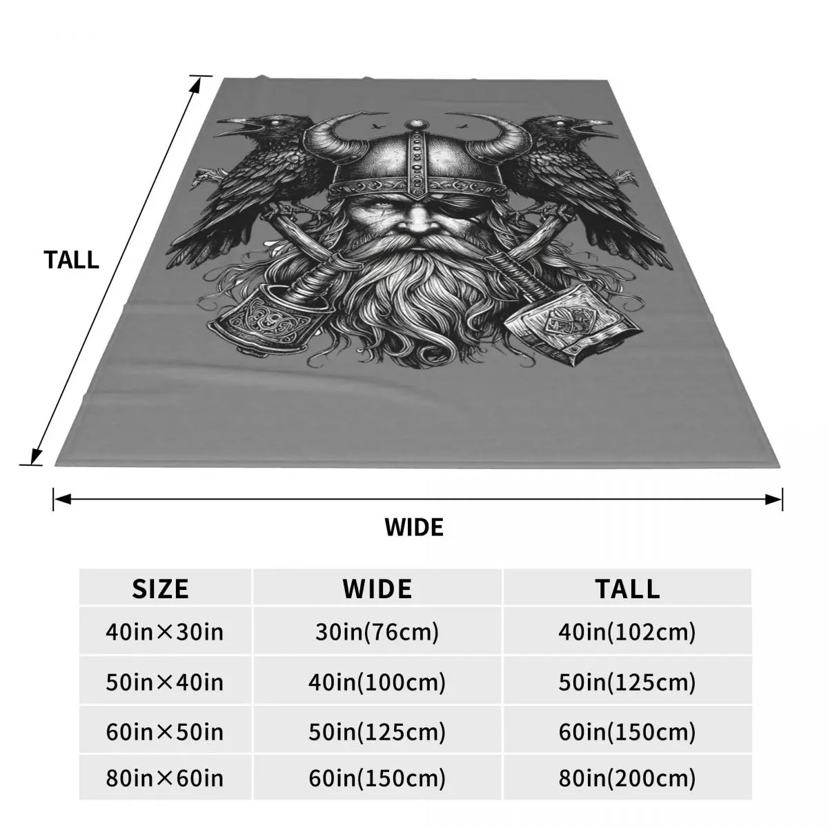 Odin Vikings Viking Legend Norse Mythology Rune Blanket Fleece Sofa Throw  Super Soft for Home  Outdoor Throws Bedspread Quilt