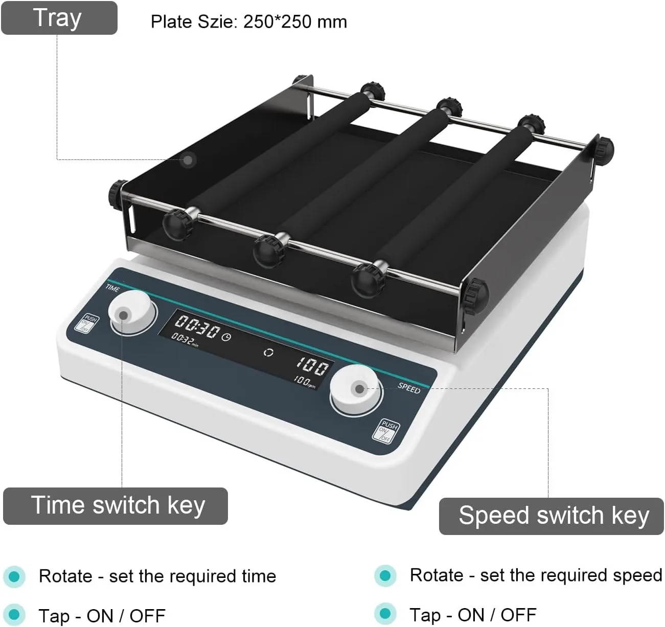 chemistry lab equipment Lab Orbital Shaker Mixer 40-200rpm Adjustable Timed and Continuous Modes Digital lab rotator shaker