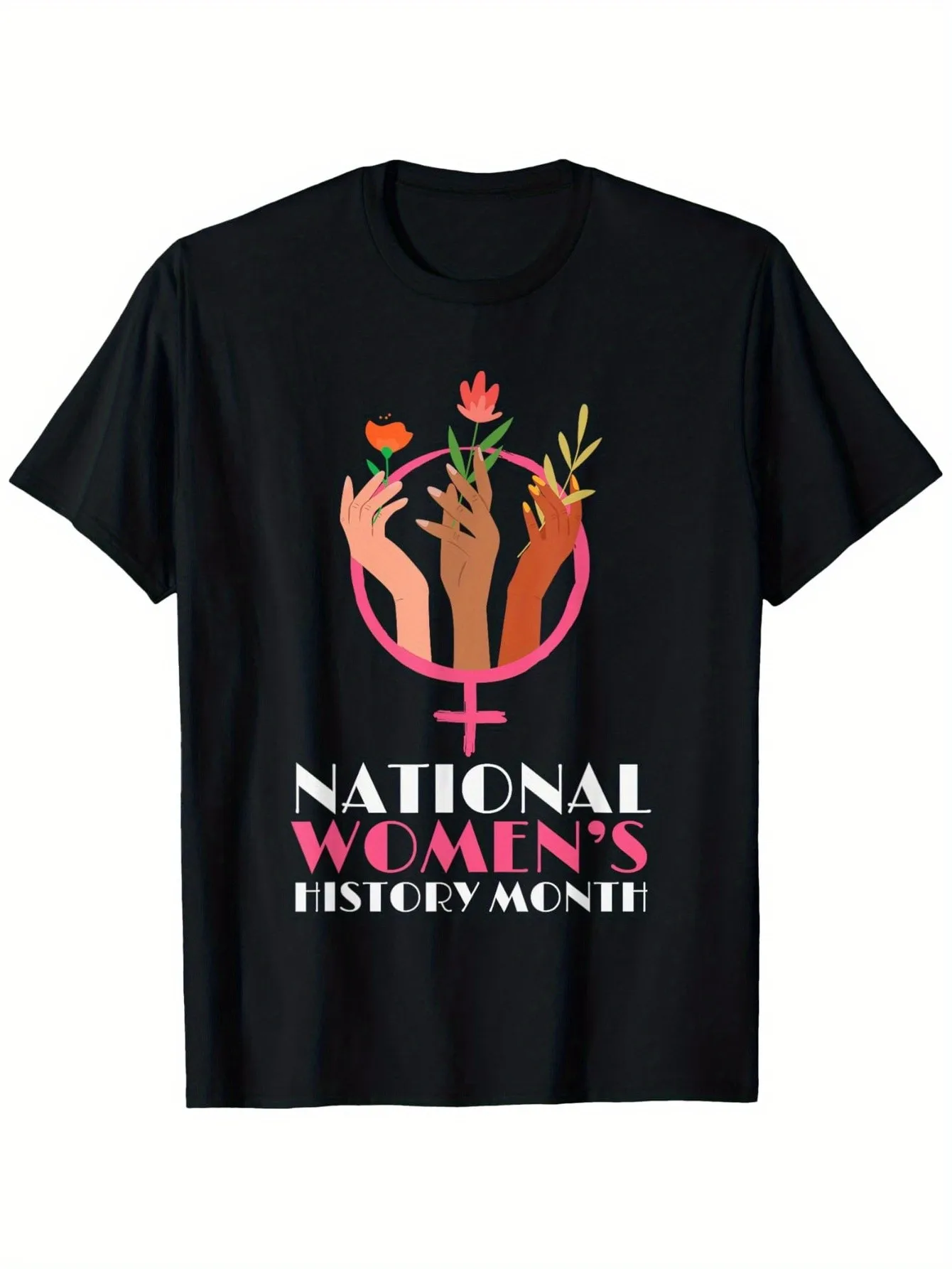

2024 National Women's History Month T-Shirt 100% Cotton Round Neck Short Sleeve Halloween Thanksgiving Christmas Gift for Men, Women, Family and Friends Valentine's Day Gift for Boyfriend/Girlfriend Size S-Xxxl