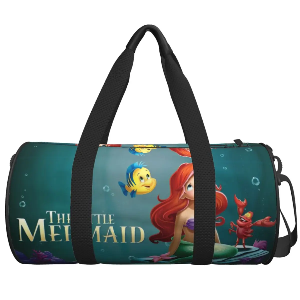 

Little Mermaid Ariel Cartoon Travel Bag Large Capacity Sport Bags Waterproof Couple Design Gym Bag Fashion Colorful Fitness Bag