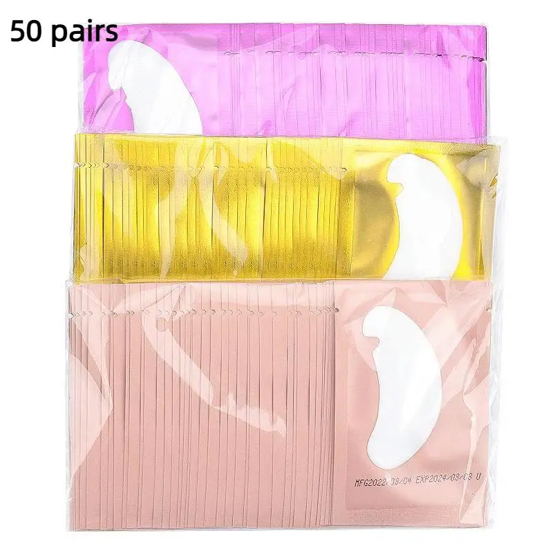 Eyelash Extension Gel Patches 50 Pairs Soft Comfortable Under Eye Pads Lash Extension Auxiliary Tools for Home Salon Use