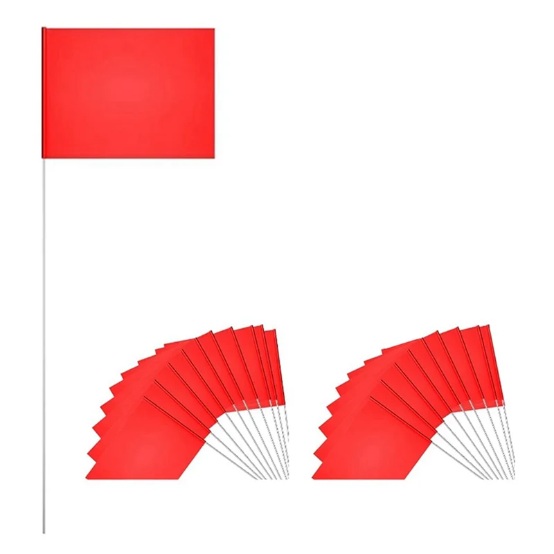 A36T-20Pcs Red Marking Flags For Lawn, Lawn Marking Landscape Flags, Yard Watering Flags, Non-Stick Irrigation Flags