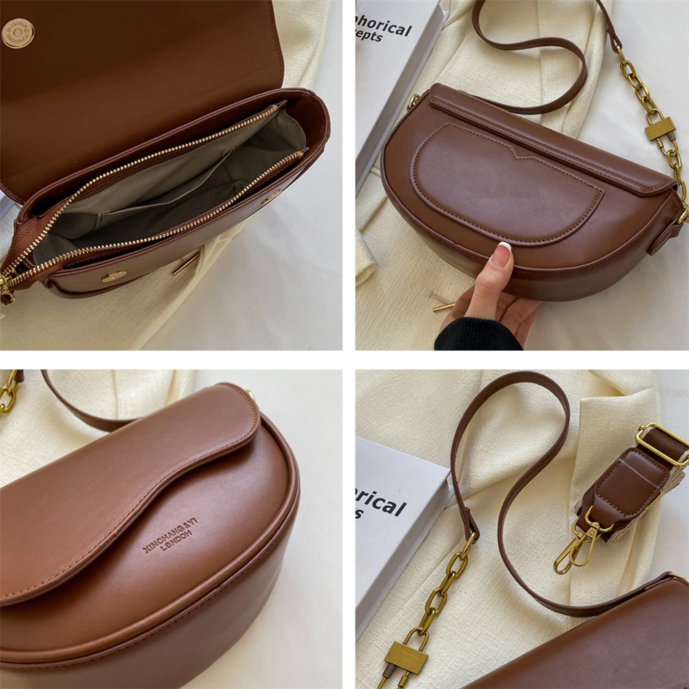 Toptrends Retro Saddle Small Shoulder Corssbody Bags For Women 2023 Trend Luxury Designer PU Leather Ladies Handbags And Purses