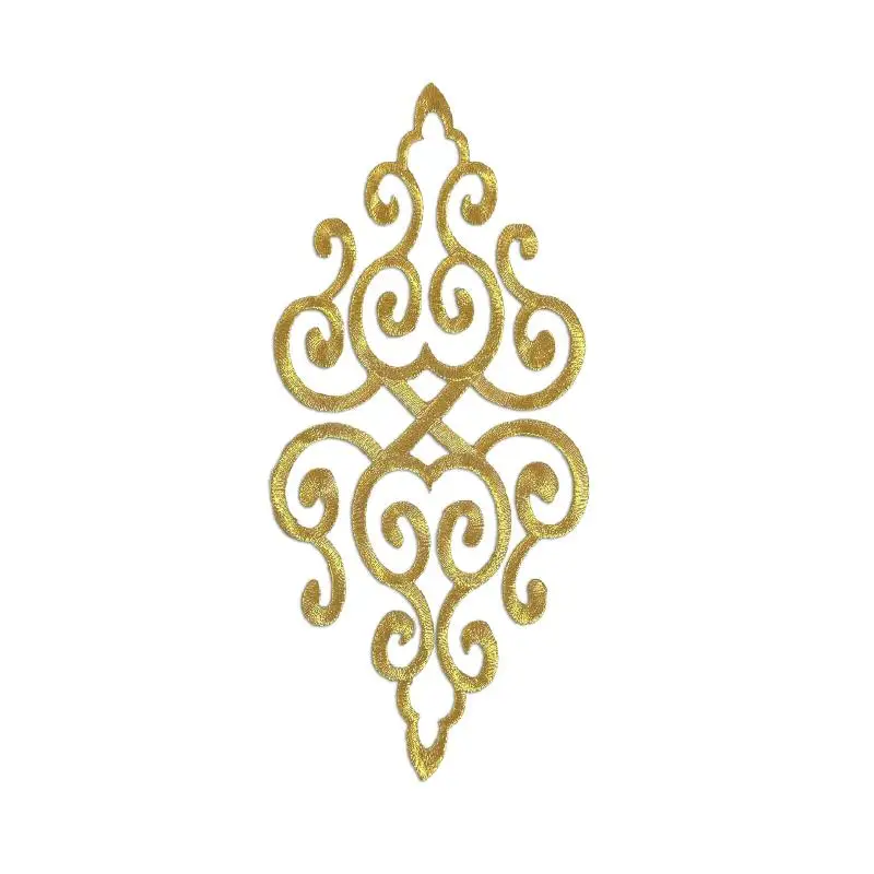 Gold- und Silberfarbene Blumenstickerei-Aufnäher für Bühnenkostüme, Kleidung, DIY-Handarbeiten und Accessoires – Detail 8