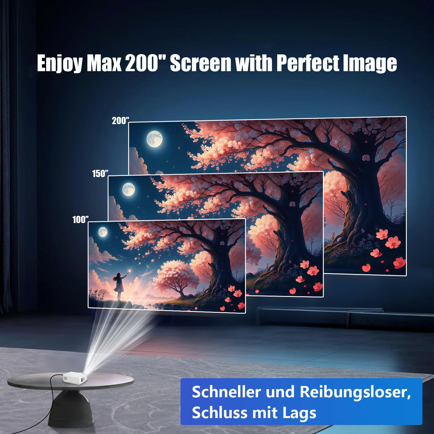 جهاز عرض جديد عالي الوضوح 2025، يدعم أجهزة عرض 4K، مكبرات صوت مدمجة، مع WIFI، متوافقة مع أجهزة متعددة #5