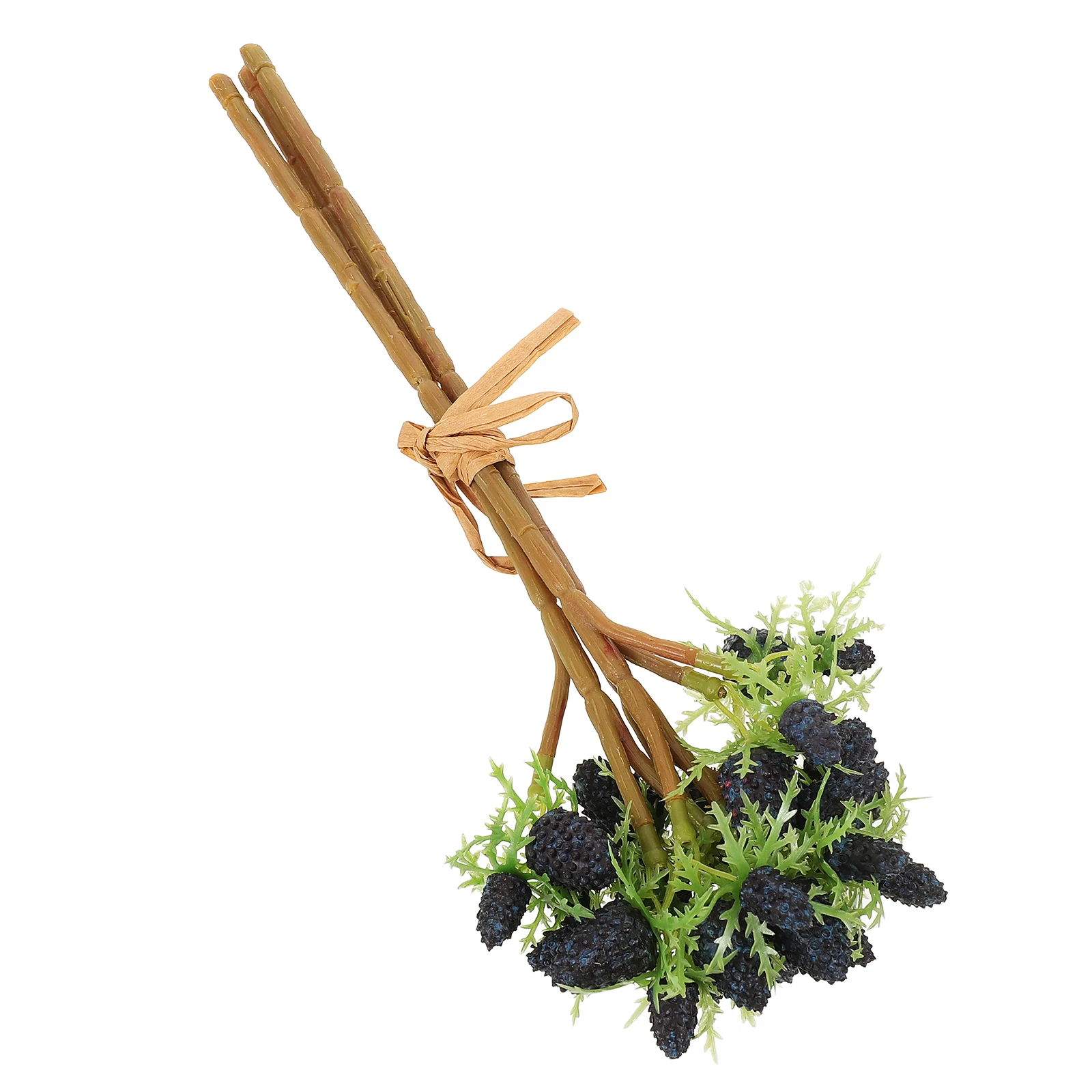 

3 Pcs Simulated Strawberry Fruit Tree Ornaments Fake Raspberry Stem Faux Artificial Diy Stems Plastic Branches