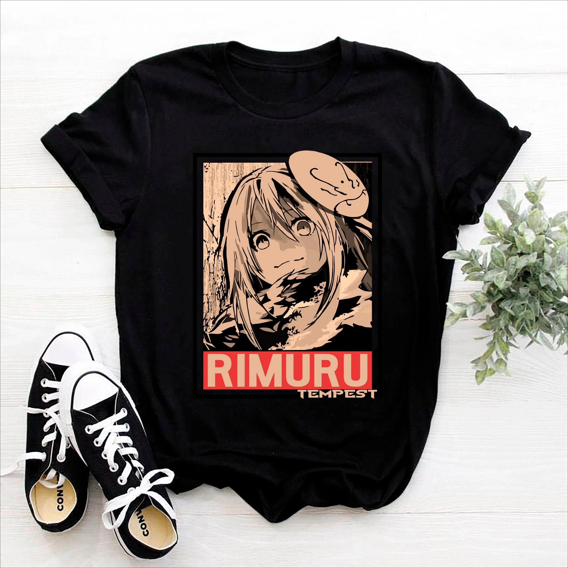 

Vintage Rimuru Tempest Anime Shirt Retro Manga Portrait Graphic Tee Men's Streetwear Hip Hop Cotton T-shirt Anime Fans Gift Tops